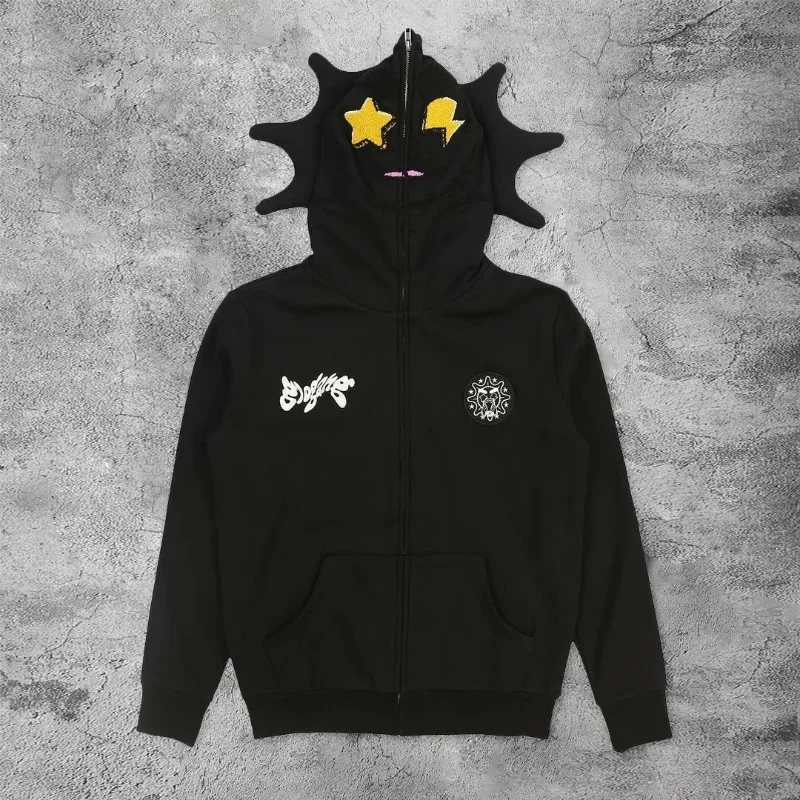 Mens Fashion Zip Up Hoodies - 女性男性 Y2K ファッションパーカーレターグラフィックプリントジップパーカー服女性ヒップホップ長袖トレーナー特大トップ