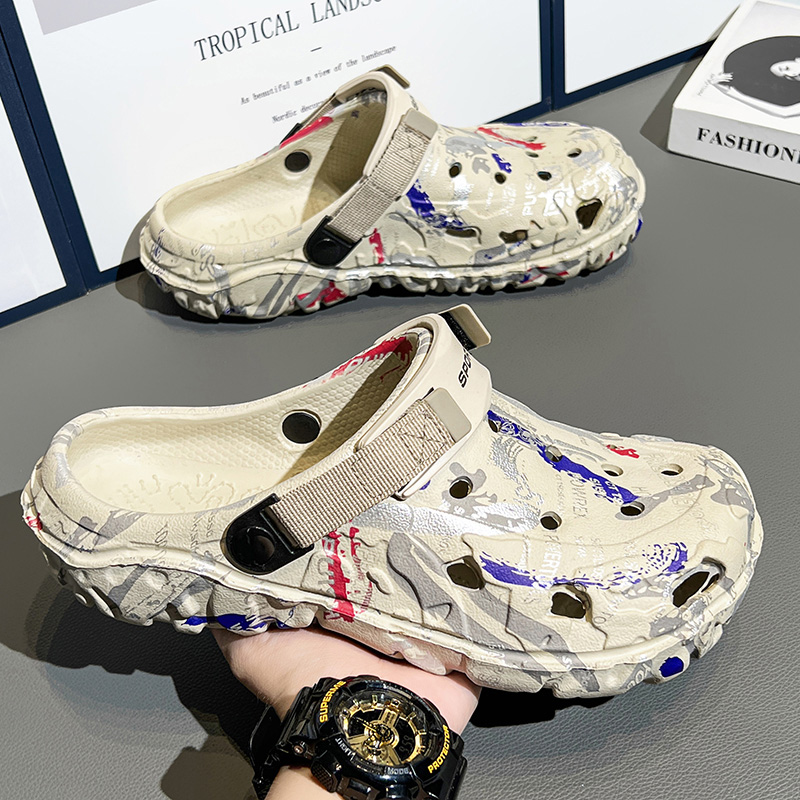Men'S Fashion News - メンズスリッパ EVA 穴あき メンズミュール 滑り止めスリッパ 厚底ソフトプラットフォームスライド