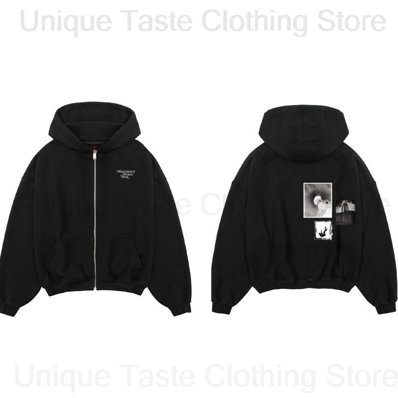 Mens Fashion Zip Up Hoodies - ジャクソン王 MAGICMAN 2 同じジッパーパーカー女性男性高品質秋暖かいルーズスウェットシャツコートファッションレタープリントパーカー