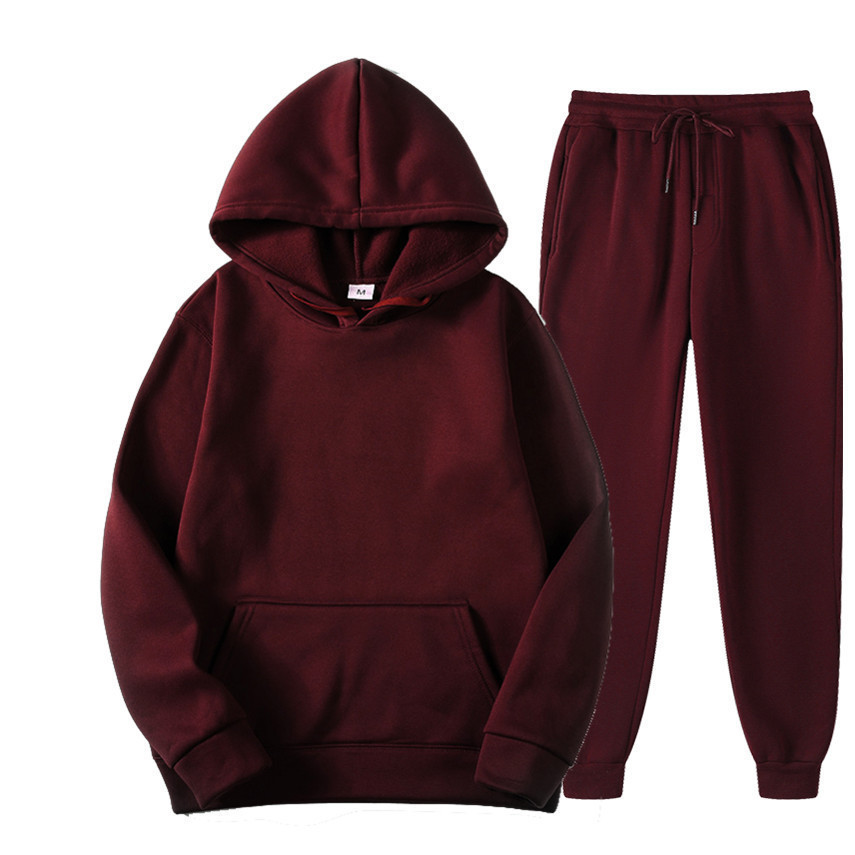 Men'S Fashion News - メンズ秋冬新作無地パーカー+パンツ2点セット ファッションカジュアルスポーツセット サイズS-3XL メンズトラックスーツ