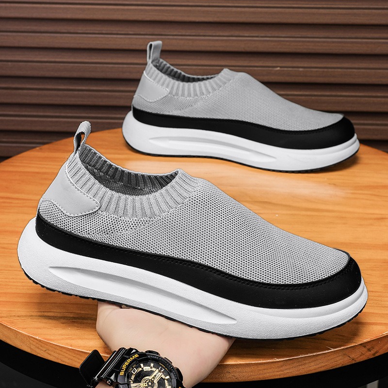 Men'S Fashion News - 2025年新作 メンズシューズ 通気性メッシュ キャンバスシューズ ファッション 伸縮性ソックス