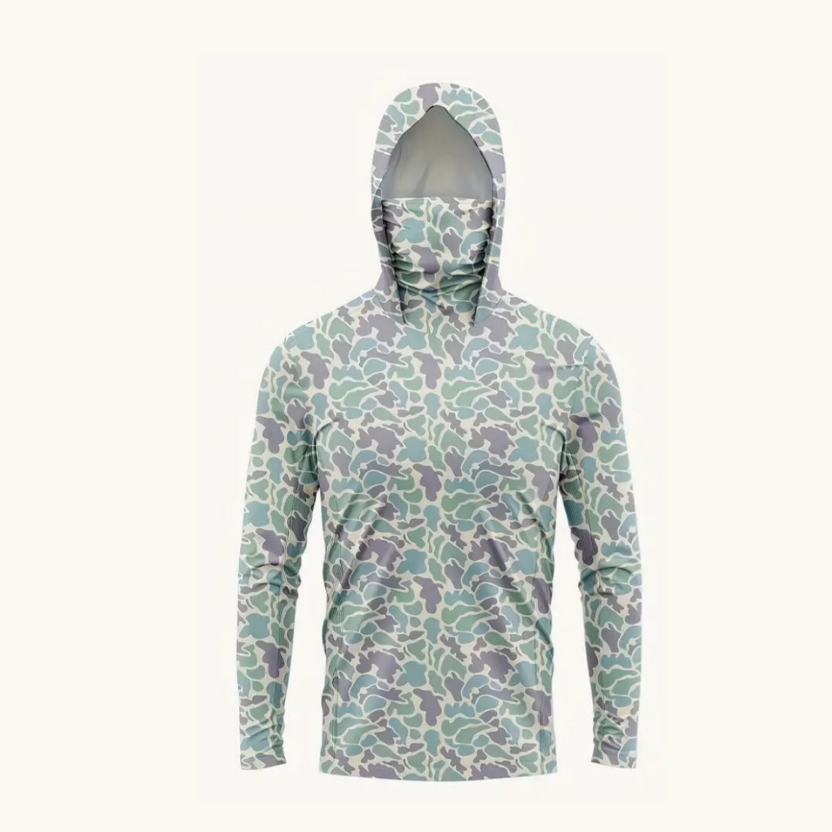 Mens Fashion Summer - メンズUPF50+日焼け防止フィッシングフーディー、フェイスマスク付き、カモフラージュプリント、速乾性、UVカット、ハンティング、ボート用長袖シャツ