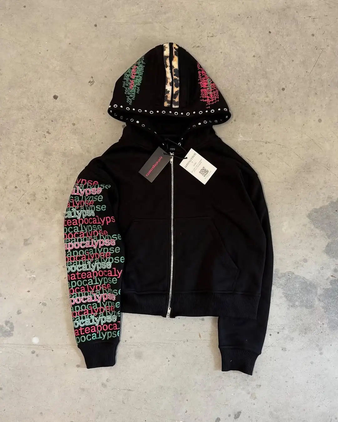 Mens Fashion Zip Up Hoodies - Eyehategarment ストリートファッションパーカー原宿ファッションヒョウ柄ルーズパーカー男性女性ルーズカジュアルパーカージャケットストリート