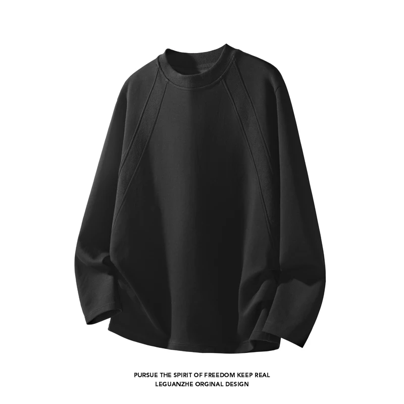 Men'S Fashion T Shirts - メンズファッション ラグランスリーブ クルーネック 長袖Tシャツ オーバーサイズスタイル 軽量生地