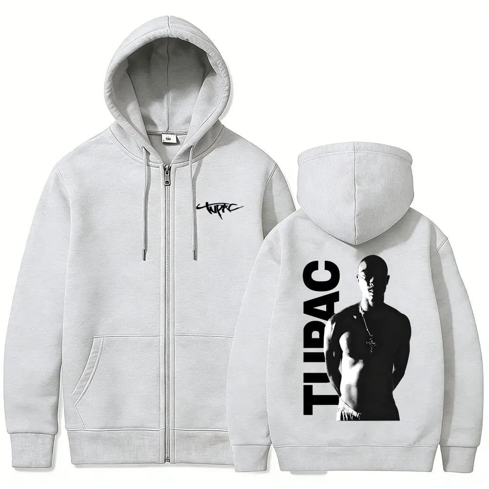 Mens Fashion Zip Up Hoodies - ラッパー、トゥパック2パックのジッパー付きパーカー。メンズ、レディース、ヒップホップファッション、オーバーサイズ、ジップアップジャケット、メンズカジュアル、ヴィンテージパーカー、男性向けストリートウェア。