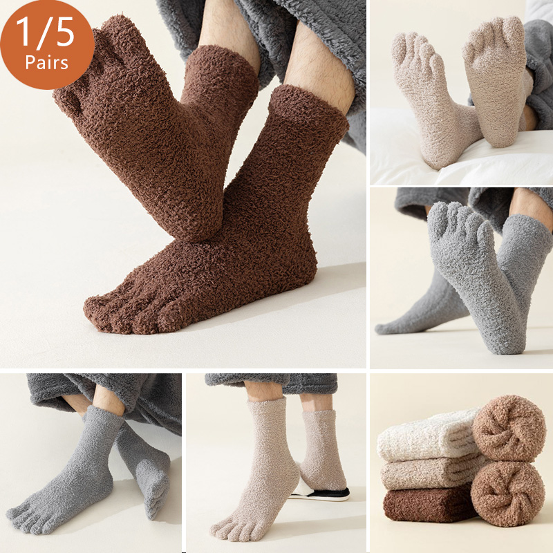 Socks Ankle Men - 1/5足組 メンズ サーマル つま先ソックス 冬 厚手