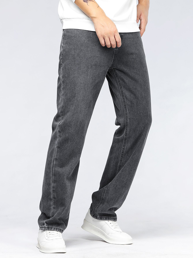 メンズ韓国ファッションバギージーンズ クラシック オールマッ - Men'S Fashion Grey Jeans のレビューと価格
