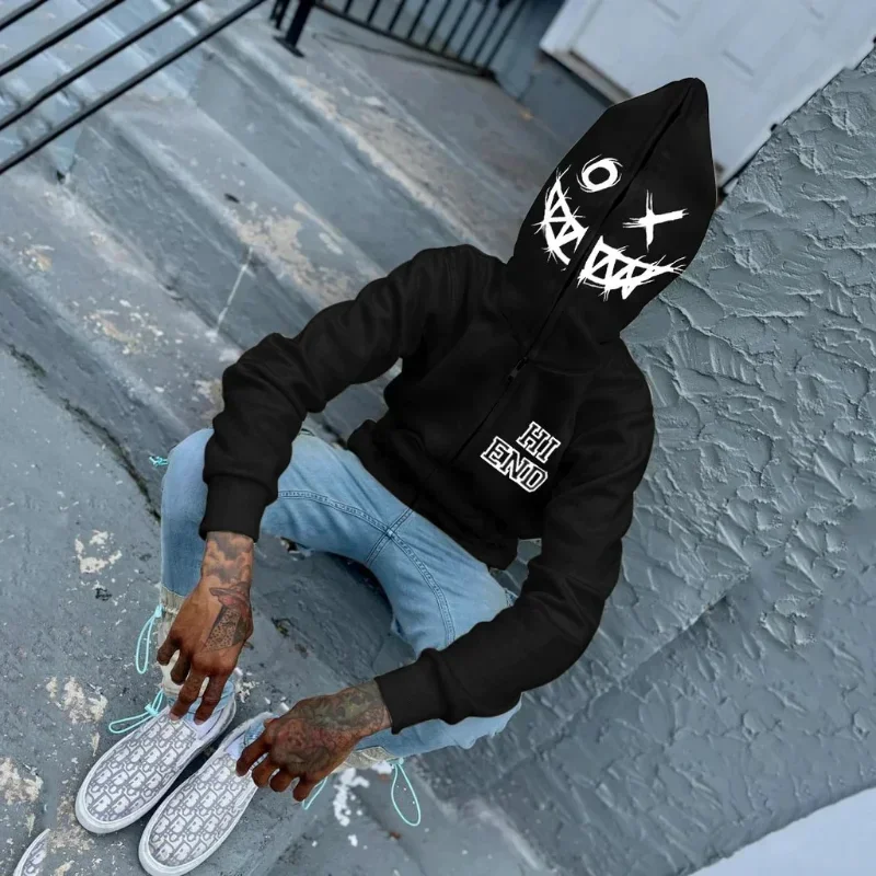 女性男性 Y2K ファッションパーカーレターグラフィックプリ - Mens Fashion Zip Up Hoodies のレビューと価格