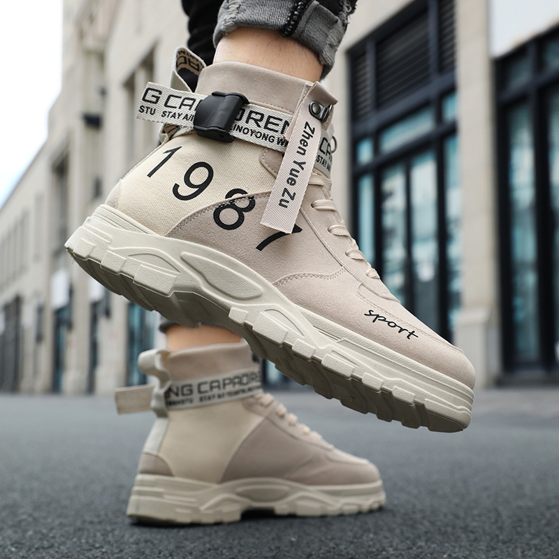 メンズ無地ハイカットファッショナブル多用途アウトドアハイキン - Men'S Fashion News のレビューと価格