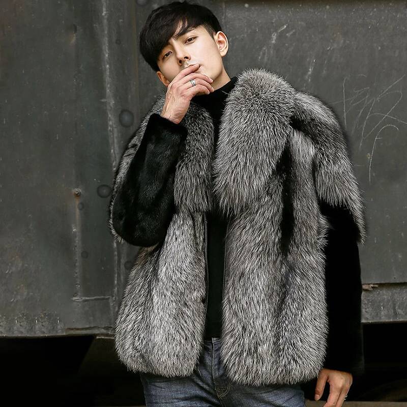 秋のメンズフェイクファーコートファッション厚く暖かいジッパー - Men'S Fashion X のレビューと価格