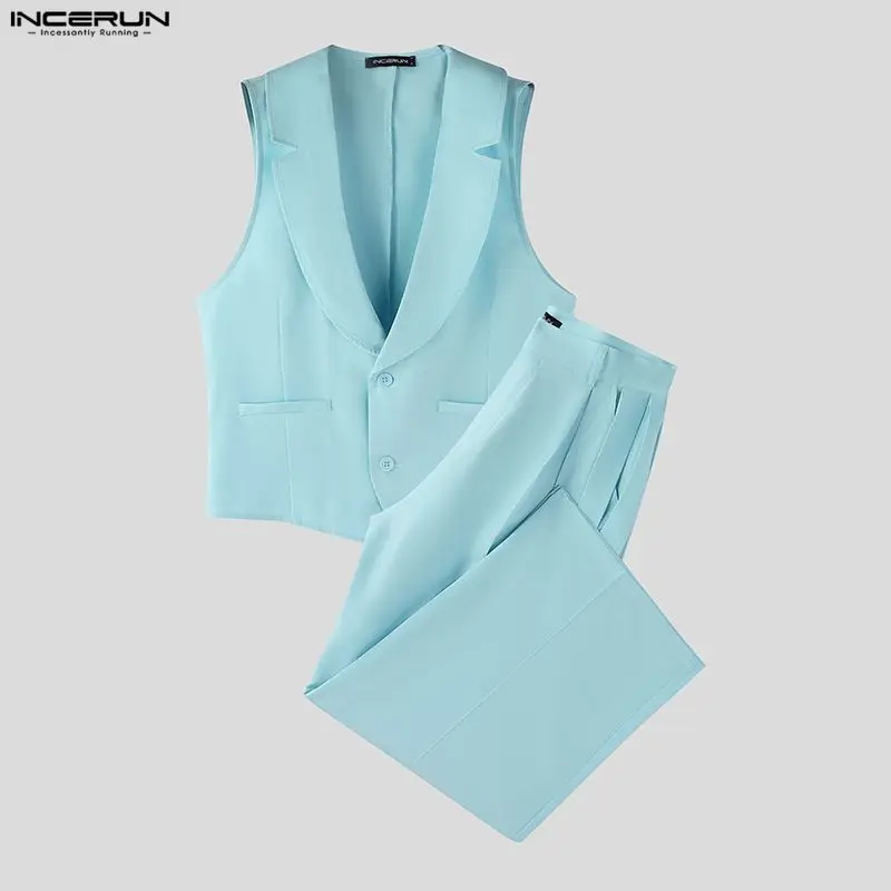 INCERUN メンズセットアップ 無地 Vネック ノースリ - Mens Fashion Summer のレビューと価格