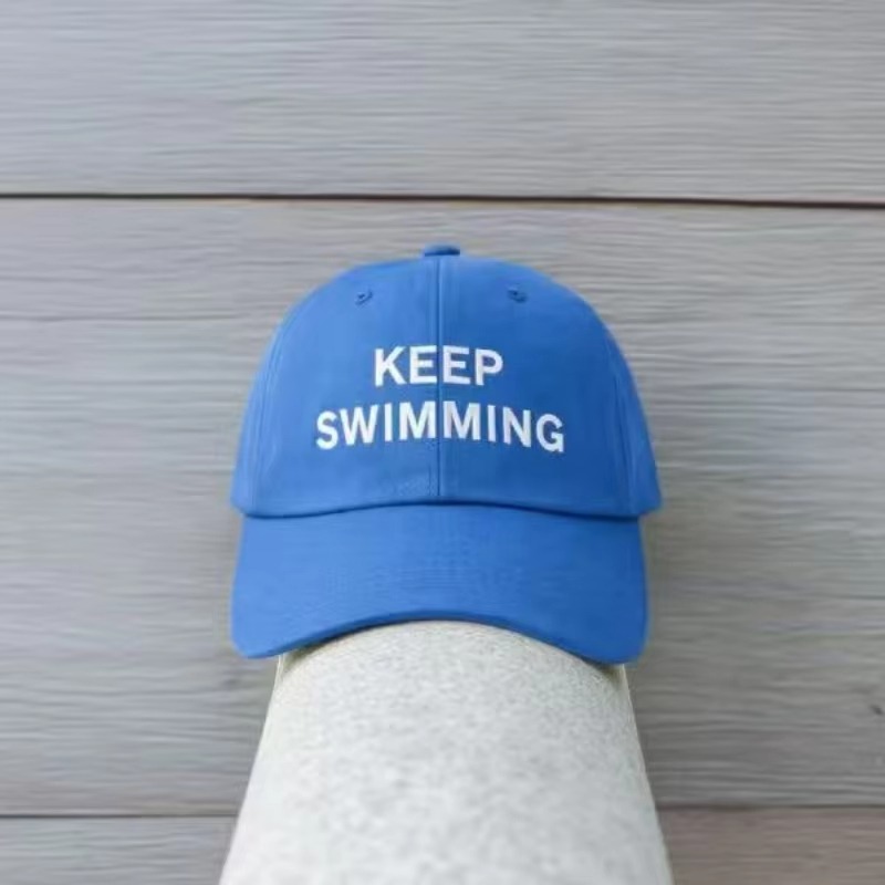 2026年トレンドの「Keep Swimming」新文字刺繍 - Men'S Fashion With Hat のレビューと価格