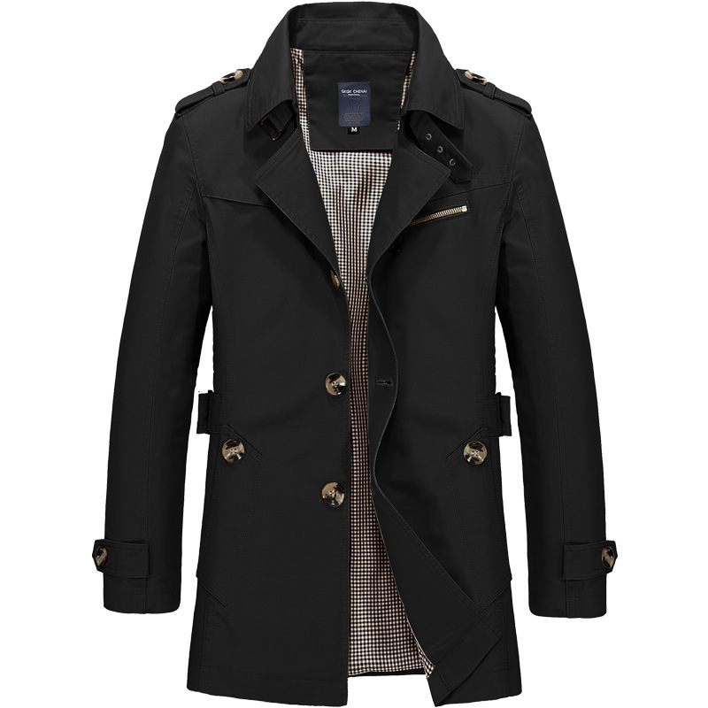 メンズ春秋カジュアルコットン トレンチコート 男性ファッショ - Men'S Fashion X のレビューと価格