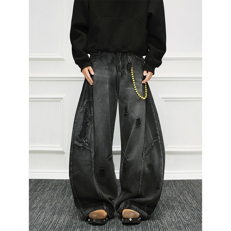ヴィンテージ風ニューファッションアメリカンスタイルメンズウォ - Men'S Fashion Grey Jeans のレビューと価格