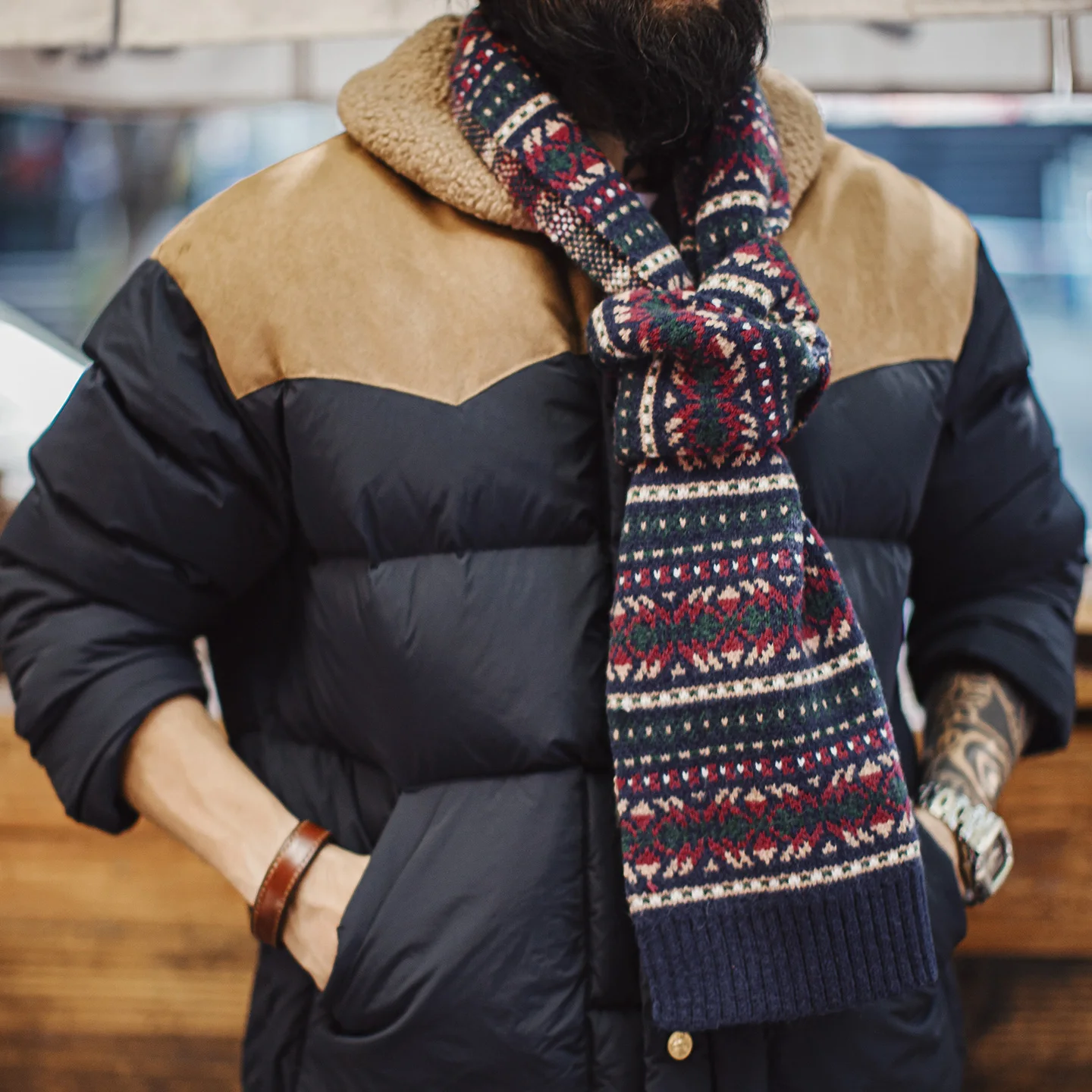 マデン ユニセックス ヴィンテージ フェアアイル柄 スカーフ - Men'S Fashion With Hat のレビューと価格