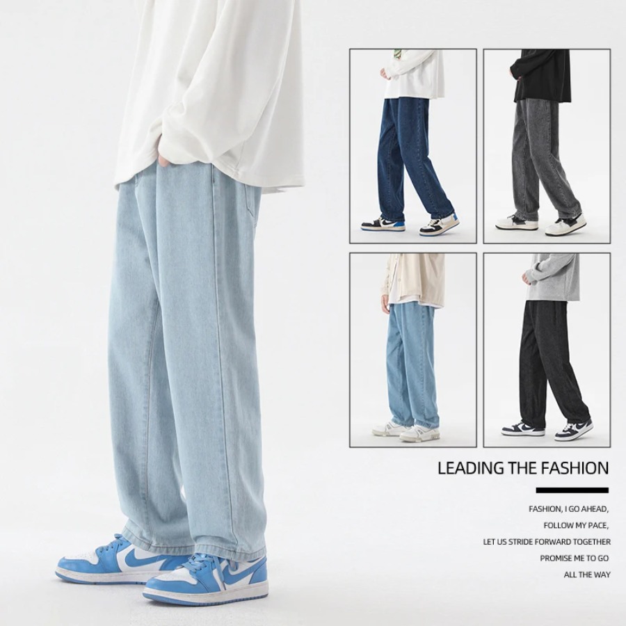 2026 新韓国ファッションメンズカジュアル足首丈ジーンズク - Men'S Fashion Grey Jeans のレビューと価格