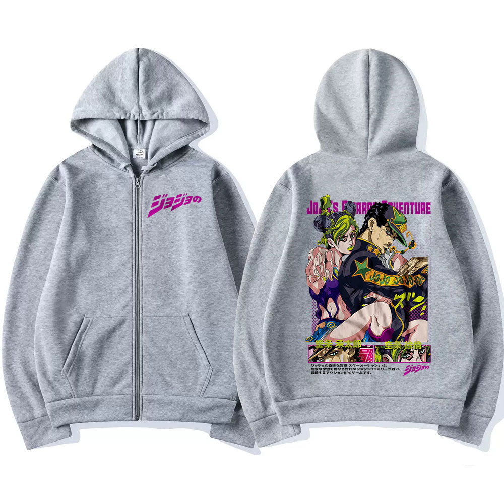 アニメジョジョの奇妙な冒険ジッパーパーカー空条承太郎空条徐倫 - Mens Fashion Zip Up Hoodies のレビューと価格