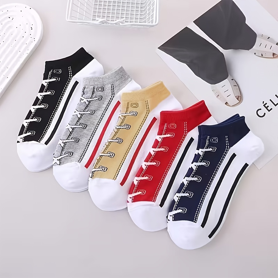 5 ペアメンズ夏薄い綿ボートソックス通気性汗吸収防臭目に見え - Socks Ankle Men のレビューと価格
