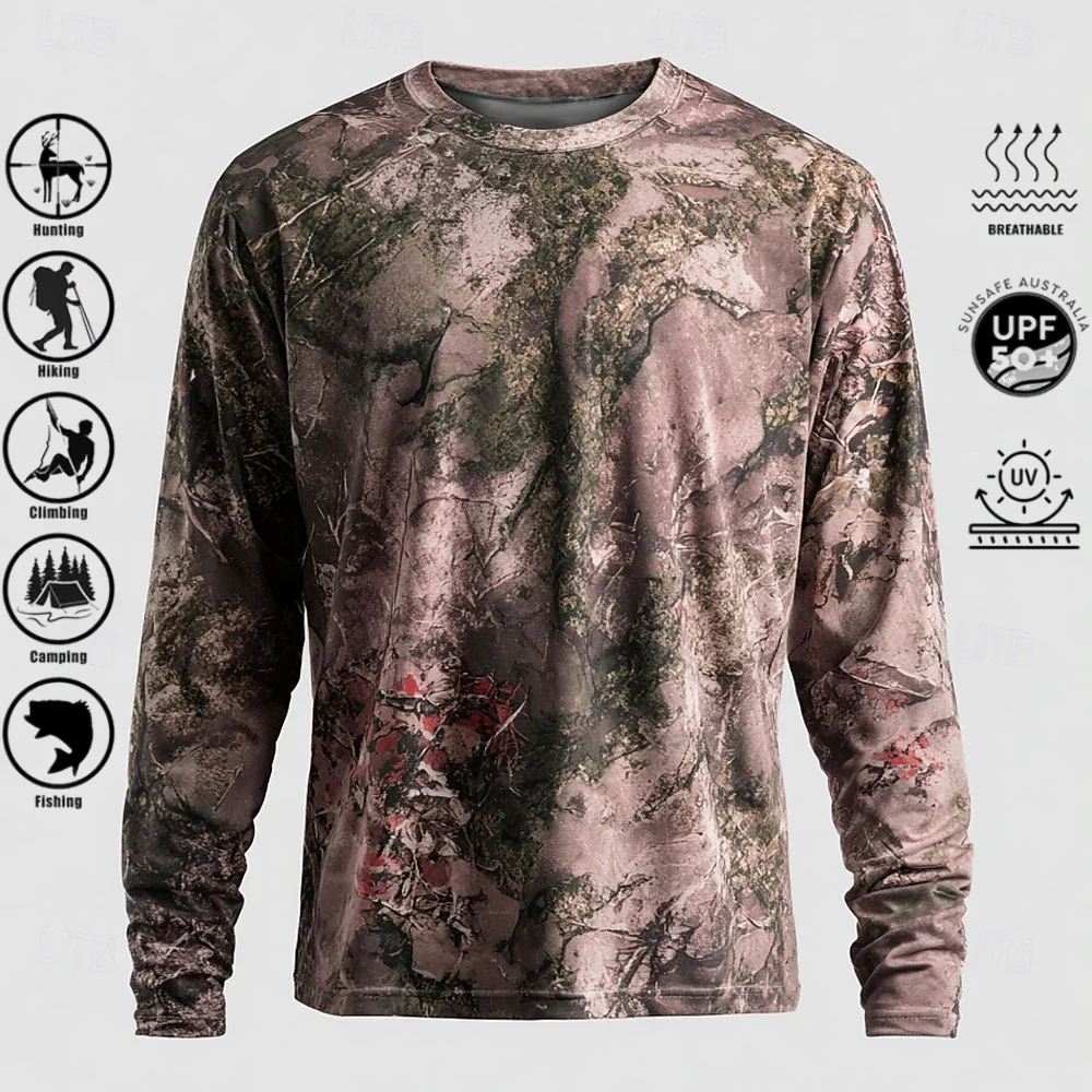 メンズ長袖Tシャツ、ポリエステル素材、3Dプリント迷彩柄、U - Men'S Fashion T Shirts のレビューと価格