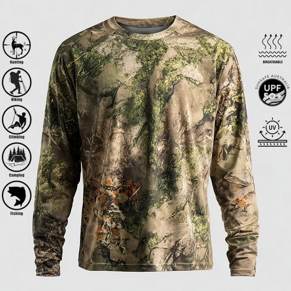 メンズ長袖Tシャツ、ポリエステル素材、3Dプリント迷彩柄、U - Men'S Fashion T Shirts のレビューと価格