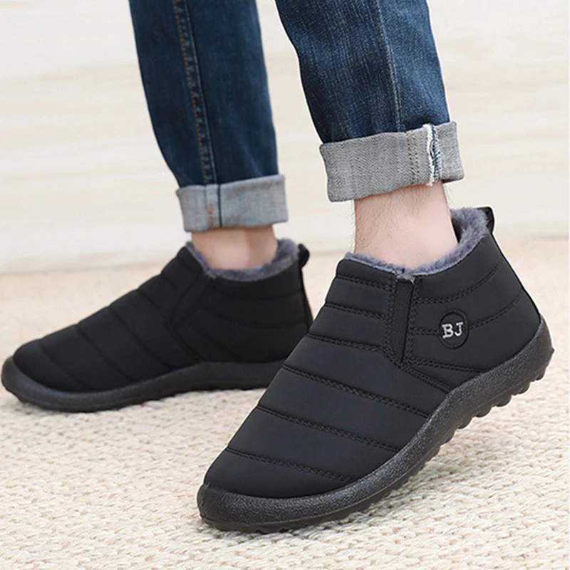 ファッションメンズスノーブーツ足首高保温靴寒い冬用防水屋外雪 - Men'S Fashion News のレビューと価格