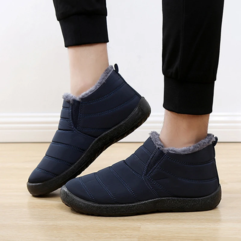 ファッションメンズスノーブーツ足首高保温靴寒い冬用防水屋外雪 - Men'S Fashion News のレビューと価格