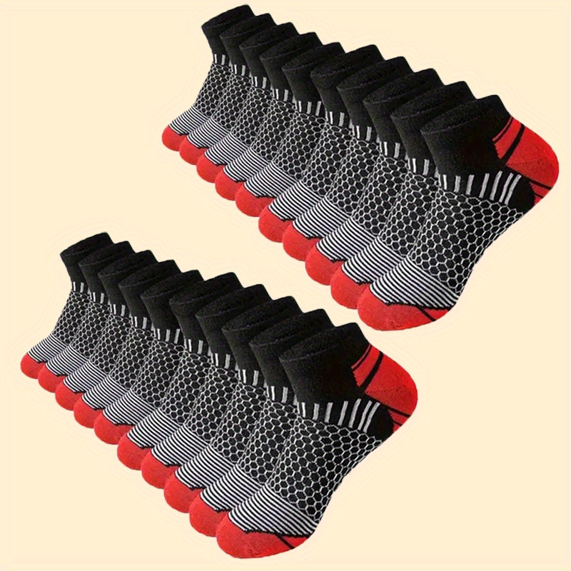メンズショートスポーツソックス6足組 - 吸湿速乾性、通気性 - Socks Ankle Men のレビューと価格