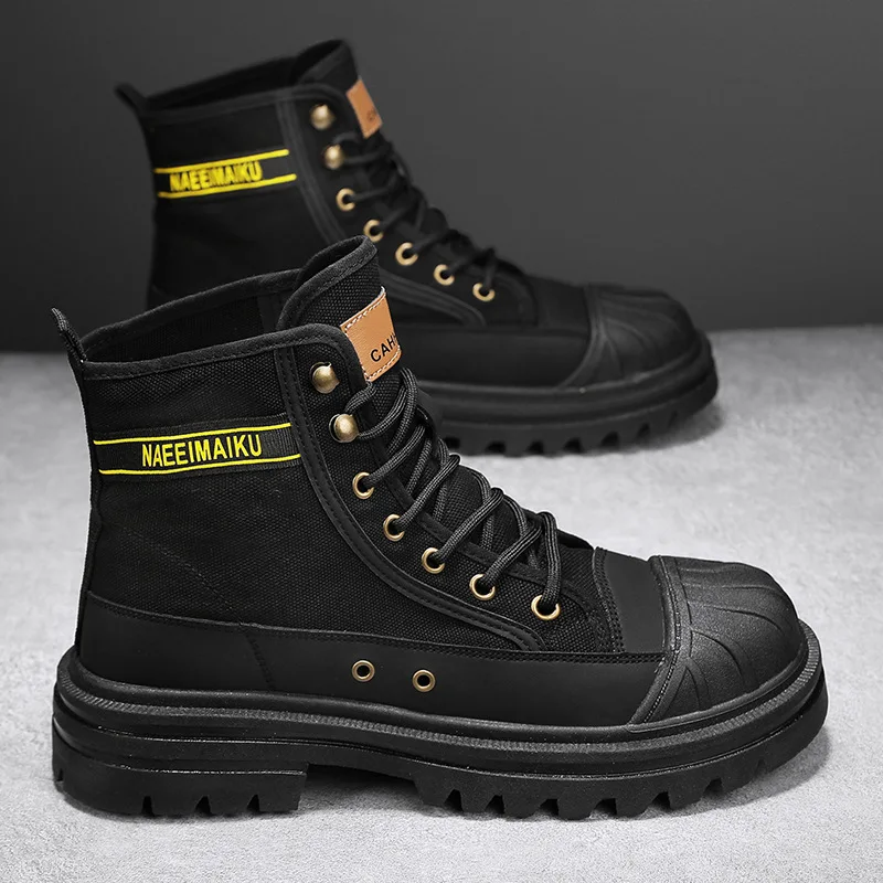 メンズキャンバスブーツ、ファッショナブルなハイカットカジュア - Men'S Fashion News のレビューと価格