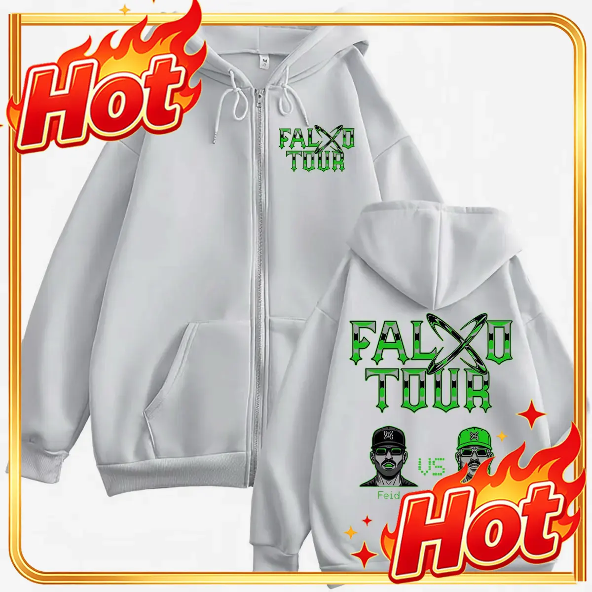 Feid Vs Ferxxo Falxxo Tour 202 - Mens Fashion Zip Up Hoodies のレビューと価格