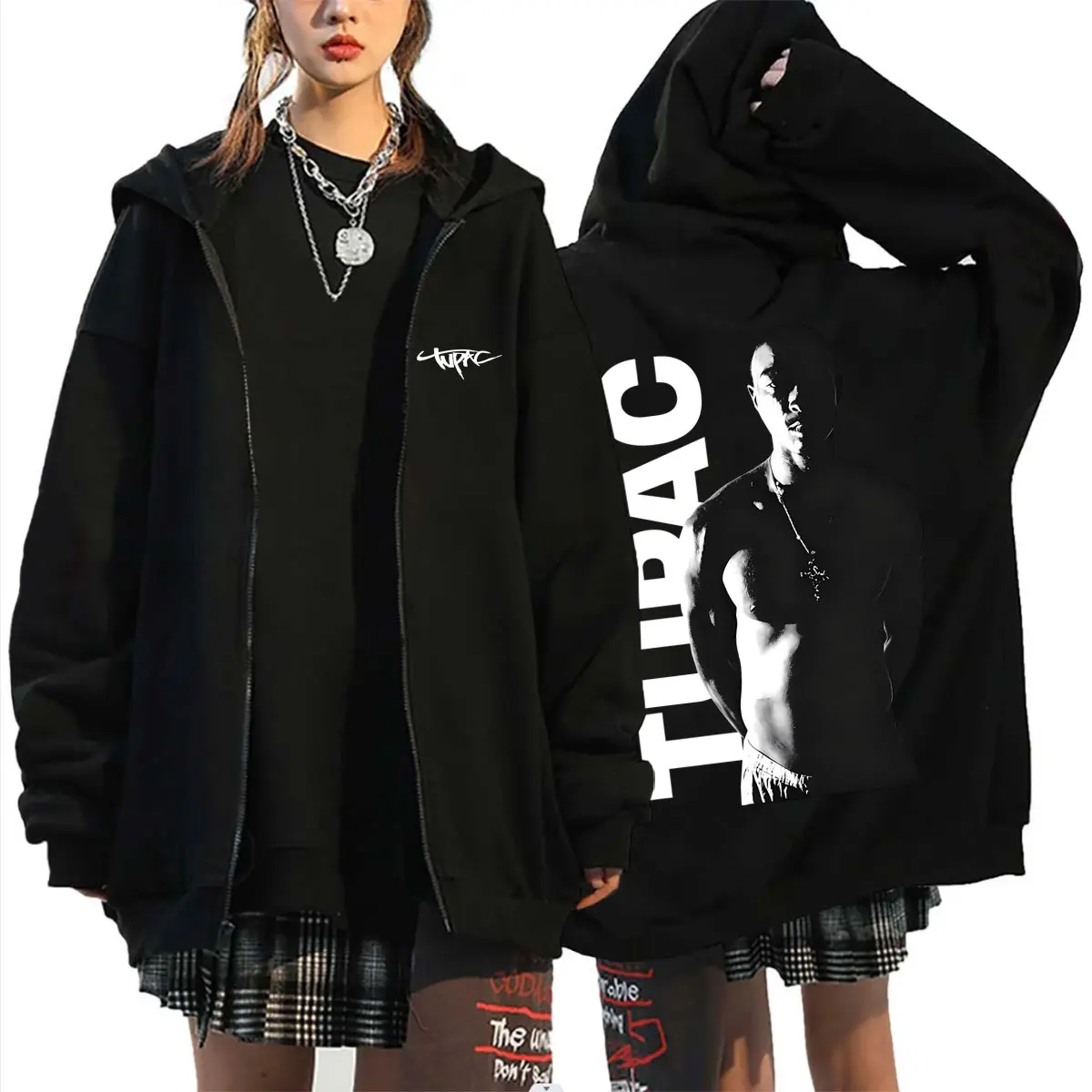 ラッパー、トゥパック2パックのジッパー付きパーカー。メンズ、 - Mens Fashion Zip Up Hoodies のレビューと価格